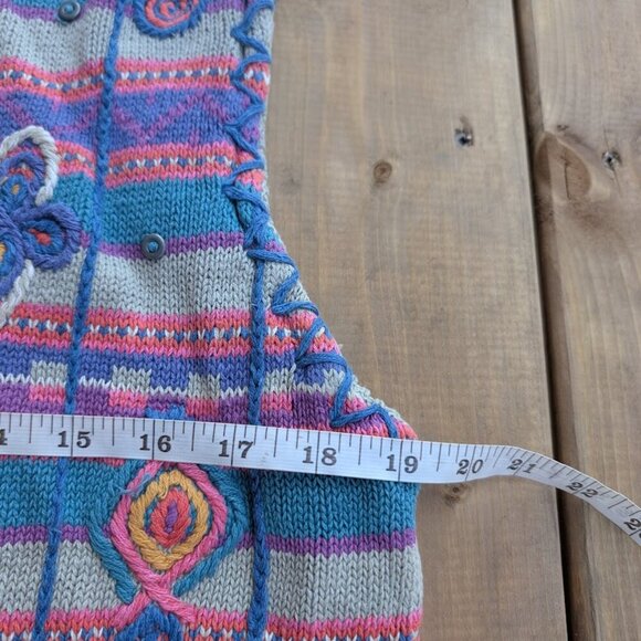 Sigrid Vintage Made in Hong Kong Knit Button Up Vest Women Size Large - Picture 4 of 6